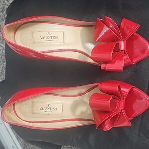Vintage Valentino Red Bow Stillettos 36.5 EU